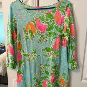 Lilly Pulitzer Vibrant Pink and Green Floral Dress
